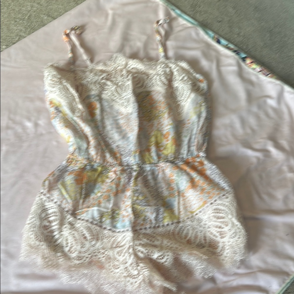 Victoria’s Secret Lace Trimmed Floral Romper